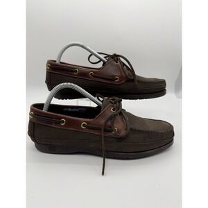 Vintage Y2K Dexter USA Boat Shoes Men's Size 7 Brown Leather Made in USA 90s